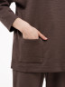 Свитшот с карманами трикотажный цвета коричневый меланж