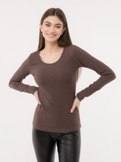 Лонгслив коричневого цвета