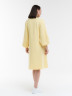 Платье А-образного силуэта с объемными рукавами цвета Молочный лимон
